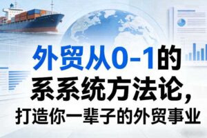 外贸从0-1的系统方法论，打造你一辈子的外贸事业