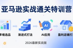 (17745期)亚马逊实战通关特训营:2026年3月更新,多维选品+渐进式打法+AI应用,从0到1打造盈利店铺