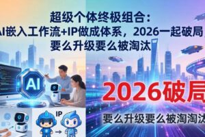 （17808期）超级个体终极组合-更新：AI嵌入工作流+IP做成体系，2026一起破局，要么升级要么被淘汰
