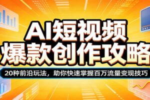 AI短视频爆款创作攻略:20种前沿玩法,助你快速掌握百万流量变现技巧
