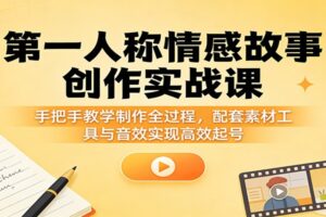 第一人称情感故事创作实战课：手把手教学制作全过程，配套素材工具与音效实现高效起号
