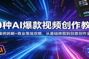 50种AI爆款视频创作教学：影视案例拆解+商业落地攻略，从基础修图到创意创作全掌握