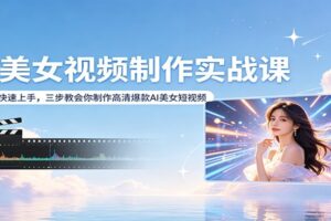 AI美女视频制作实战课:零基础快速上手,三步教会你制作高清爆款AI美女短视频