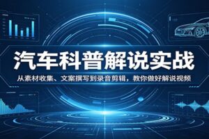 汽车科普解说实战:从素材收集、文案撰写到录音剪辑,教你做好解说视频