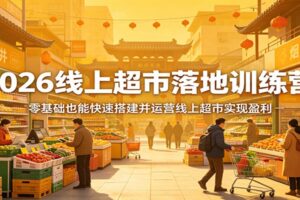 2026线上超市落地训练营，零基础也能快速搭建并运营线上超市实现盈利