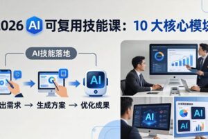 （17894期）2026AI可复用技能-4月新课：10大核心模块，手把手教你把AI用进工作、产出成果