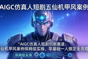 （17961期）AIGC仿真人短剧创新赛道：五仙机甲风案例保姆级实操，零基础一人搞定全流程