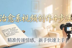 （18165期）治愈系视频创作4步法：从文案打磨到画面呈现，精准传递情感，新手快速上手出优质内容