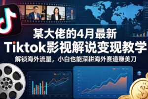 某大佬的4月最新Tiktok影视解说变现教学，解锁海外流量，小白也能深耕海外赛道賺美刀（更新）