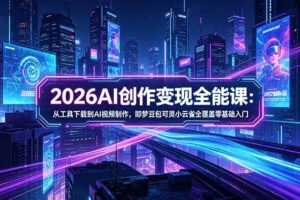 （18553期）2026AI创作变现全能课-更新5月：从工具下载到AI视频制作，即梦豆包可灵小云雀全覆盖零基础入门