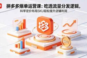 （18577期）拼多多爆单运营实战课：吃透流量分发逻辑，科学定价布局SKU轻松提升店铺利润