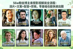 （18579期）56万粉丝博主亲授影视解说全流程：选片+文案+配音+剪辑，零基础也能快速出圈