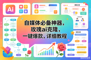 （18598期）玫瑰克隆工具，一键ai神器，爆款工具，自媒体必备，60多个功能，详细教程