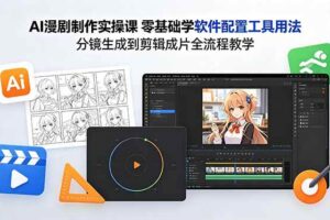 （18605期）AI漫剧制作实操课 零基础学软件配置工具用法 分镜生成到剪辑成片全流程教学