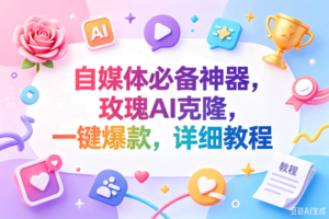（18648期）玫瑰克隆神器，一键ai，爆款工具，自媒体必备，60多个功能，的详细教程