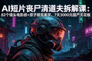 （18649期）AI短片《丧尸清道夫》拆解课：82个镜头电影感+原子朋克美学，7天3000元国产天花板