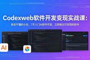 （18673期）CodexWeb软件开发：狗毛不懂的小白，7天入门AI软件开发，立即做出可变现的软件