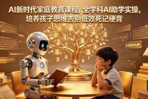 （18745期）AI新时代家庭教育课程，全学科AI助学实操，培养孩子思维告别低效死记硬背