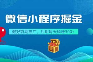 （18762期）微信小程序掘金，做好前期推广，后期每天躺赚300+