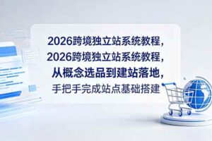 （18800期）2026跨境独立站系统教程，从概念选品到建站落地，手把手完成站点基础搭建