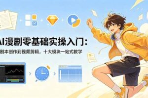 （18812期）AI漫剧零基础实操入门：从剧本创作到视频剪辑，十大模块一站式教学