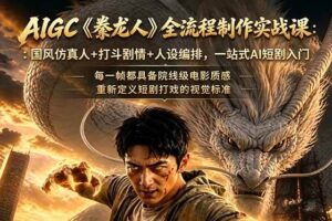 （18849期）AIGC《豢龙人》全流程制作实战课：国风仿真人+打斗剧情+人设编排，一站式AI短剧入门