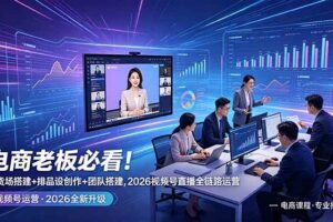 （18845期）电商老板必看！人货场搭建+排品设计+素材创作+团队搭建，2026视频号直播全链路运营