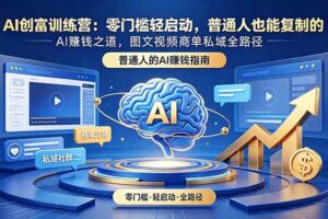 （18911期）AI创富训练营：零门槛轻启动，普通人也能复制的AI赚钱之道，图文视频商单私域全路径