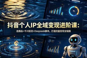 （18966期）抖音个人IP全域变现进阶课-更新26年6月：选爆品+千川投流+Deepseek脚本，打通流量变现全链路