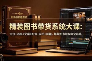 （19007期）精装图书带货系统大课：定位+选品+文案+配音+实拍+剪辑，爆款图书短视频全链路