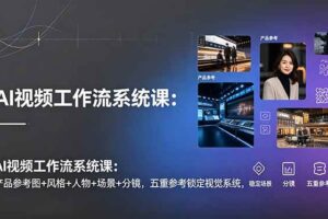（19016期）AI视频工作流系统课：产品参考图+风格+人物+场景+分镜，五重参考锁定视觉系统，稳定产出高质量视频