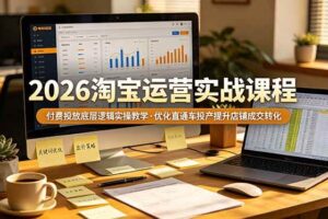 （19075期）2026 淘宝运营实战课程，付费投放底层逻辑实操教学，优化直通车投产提升店铺成交转化