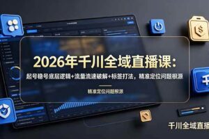 （19117期） 2026年千川全域直播课：起号稳号底层逻辑+流量流速破解+标签打法，精准定位问题根源