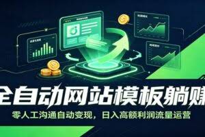 全自动网站模板躺赚：零人工沟通自动变现，日入高额利润流量运营