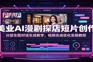 美业AI漫剧探店短片创作：分层生图对话生成教学，视频合成优化实操教程