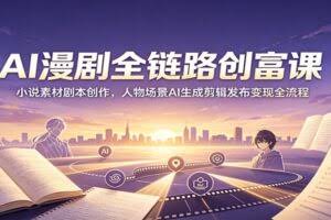 AI漫剧全链路创富课：小说素材剧本创作，人物场景AI生成剪辑发布变现全流程