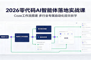 2026零代码AI智能体落地实战课：Coze工作流搭建，多行业专属自动化提效教学