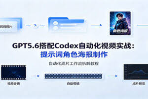 GPT5.6搭配Codex自动化视频实战：提示词角色海报制作，自动化成片工作流拆解教程
