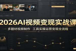 2026AI视频变现实战课：多题材视频制作，工具实操运营变现全流程