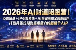 2026年AI财道陪跑营｜心性筑基+IP心智修炼+AI商业落地全周期陪伴，打造具备长期财富承载力的超级个人IP
