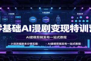 零基础AI漫剧变现特训营：小说改编剧本分镜实操，AI建模剪辑发布一站式教程