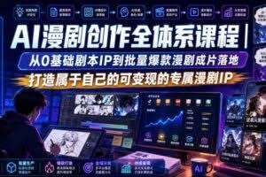 AI漫剧创作全体系课程｜从0基础剧本IP到批量爆款漫剧成片落地，打造属于自己的可变现的专属漫剧IP