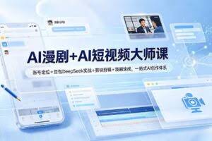 （19147期）AI漫剧+AI短视频大师课：账号定位+豆包DeepSeek实战+剪映剪辑+漫剧速成，一站式AI创作体系
