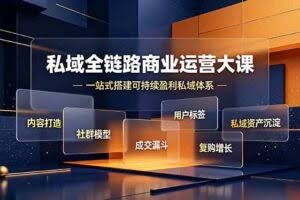 （19166期）私域全链路商业运营大课，内容打造社群模型成交漏斗，一站式搭建可持续盈利私域体系