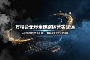 （19158期）万相台无界全链路运营实战课，从底层逻辑到数据复盘，一套标准化投放落地流程