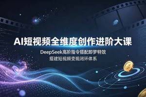 （19153期）AI短视频全维度创作进阶大课，DeepSeek高阶指令搭配即梦特效，搭建短视频变现闭环体系