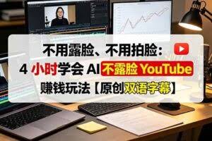 （19161期）不用露脸、不用拍脸：4 小时学会 AI 不露脸 YouTube 赚钱玩法【原创双语字幕】
