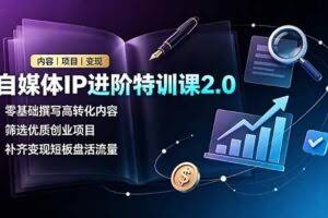 （19182期）自媒体IP进阶特训课2.0，零基础撰写高转化内容，筛选优质创业项目，补齐变现短板盘活流量