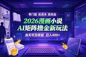 （19219期）爆款小说漫画大阅读    ai矩阵操作    当天可见收益  日入400+    零门槛    高收益