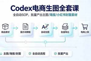 （19256期）Codex电商生图全套课｜全自动SOP，批量产出主图/海报/小红书封面素材